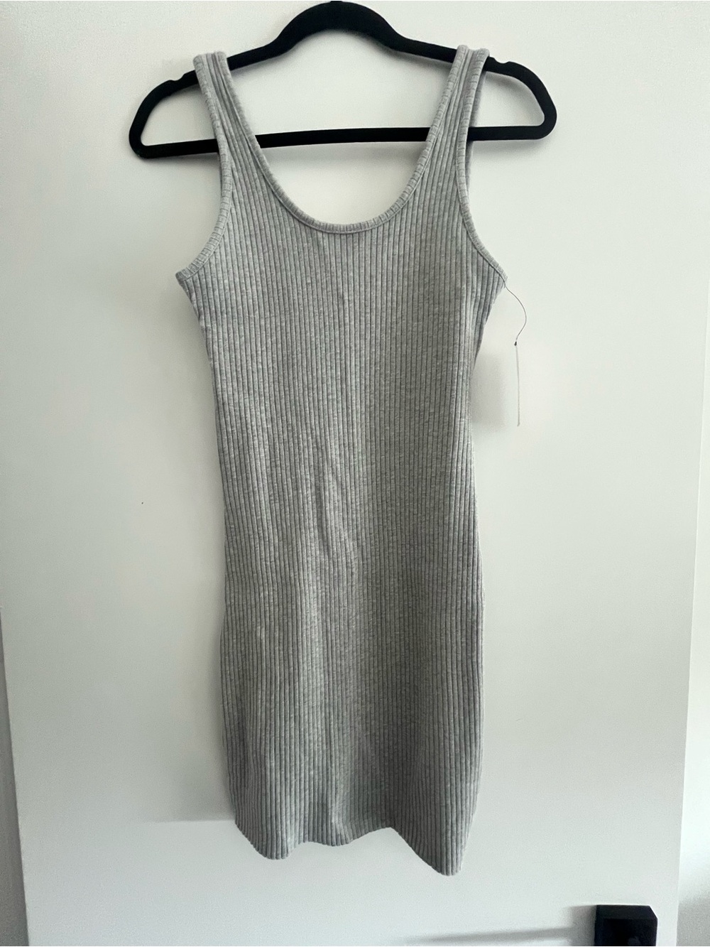 Calvin Klein Jeans Ribbed Tank Dress in Gray